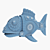 Steam-powered Fish Figurine 3D model small image 3