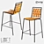 Industrial Metal Bar Stool with Eco-Leather Seating 3D model small image 1