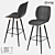 Modern Metal and Eco-Leather Bar Stool 3D model small image 1