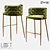 LoftDesigne 30434 Bar Stool: Sleek Metal Frame & Cozy Fabric Seat 3D model small image 1