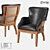 Oak Leather Armchair: Loft Designe 3D model small image 1