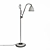 Sleek Adjustable Bone Floor Lamp 3D model small image 2