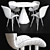 Orleans Table Chair Set 3D model small image 3