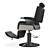 Sleek Black Lord MD-600: Professional Barber Chair 3D model small image 2