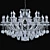 Cristal Lux Hollywood SP20+10 Chrome Ceiling Chandelier 3D model small image 2