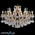 Crystal Lux Hollywood SP20+10 Gold Pendant Light 3D model small image 1