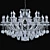 Crystal Lux Hollywood SP20+10 Gold Pendant Light 3D model small image 2