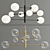 Modern Pellet Chandelier 3D model small image 2