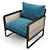 Elegant Cane Armchair: A Stylish Addition 3D model small image 1