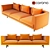Chic Curved Chimney Sofa 3D model small image 1