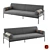 Benito Marl Gray Leather Sofa 3D model small image 1