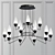 Sleek Acrylic Minimalist Chandelier 3D model small image 1