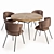 Modern Dining Set: Portello Chair & Frank Table 3D model small image 1