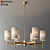 Elegant Gold Stem Chandelier 3D model small image 1