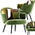 Elegant Charlotte Armchair 3D model small image 1