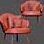 Elegant Charlotte Armchair 3D model small image 3