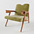 Mid-Century Moss Green Armchairs by Augusto Romano 3D model small image 1