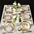 Sleek Dining Tableware Set 3D model small image 1