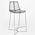 Modern Slope Leather Bar Stool 3D model small image 3