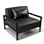 Luxury Leather Armchair with Armrests 3D model small image 1