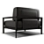 Luxury Leather Armchair with Armrests 3D model small image 3