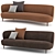 Modern Wood Base Stay Sofa 3D model small image 1