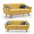 Vibrant Citrus Engage Loveseat: Stylish Comfort for Any Space 3D model small image 1