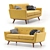 Vibrant Citrus Engage Loveseat: Stylish Comfort for Any Space 3D model small image 2