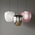 Elegant Glass Pendant Lamp in Rosebrass 3D model small image 1