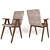 Sesame & Walnut: Modern Dining Chair 3D model small image 1