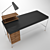 Modern Walnut Oil Black Society Table 3D model small image 3