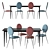 Modern Dining Set: LIPSTICK Table & NOVANI Chairs 3D model small image 1