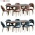 Modern Modrest Gloria Dining Set 3D model small image 1