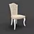 RIMINI Chair in White Gloss Lacquer and Beige Velvet 3D model small image 1