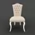 RIMINI Chair in White Gloss Lacquer and Beige Velvet 3D model small image 2