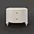 Elegant Pearl White Bedside Table 3D model small image 1