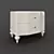 Elegant Pearl White Bedside Table 3D model small image 2