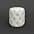 ROMA Beige Velvet Pouf 3D model small image 2