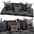 Luxurious Set of 8 Decorative Pillows 3D model small image 1