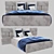 MAMBO: Plush Fabric Double Bed 3D model small image 1