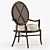 Sleek Oval X-Back Chair 3D model small image 2