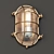 Vintage Brass Oval Bunker Light 3D model small image 1