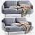 Fritz Hansen Lune 2 Seater Sofa: Sleek Design, Superior Comfort 3D model small image 1