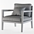 Elegant Poliform Camilla Blue Armchair 3D model small image 3