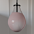 Pink Opaque Teardrop Pendant 3D model small image 1