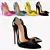 Louboutin Hot Chick Pumps: 4 Colors, High Detail 3D model small image 1