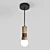 Modern Wooden Pendant Light 3D model small image 1