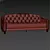 Retro Tufted Sofa Bed 3D model small image 3