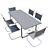 Poliform Activity Table & Chair Set - Modern and Versatile 3D model small image 3