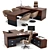 Executive Office Desk and Cabinet - 2300x3700x750mm Desk, 470x1665x2150mm Cabinet 3D model small image 1